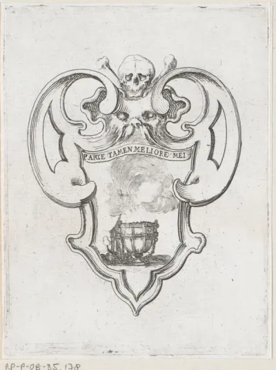 Cartouche met wierookvat