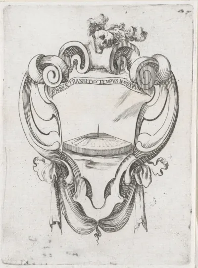 Cartouche met zonnewijzer