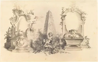 Cartouche Moderne with Emblems of Death