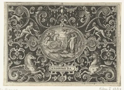 Cartouche: Perseus bevrijdt Andromeda