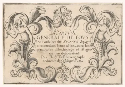 Cartouche voor een kaart van Zwitserland