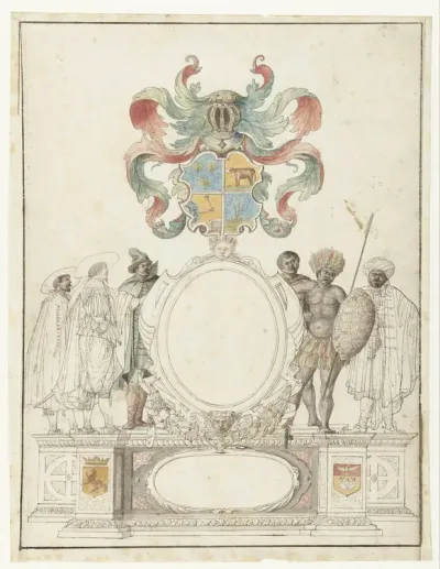 Cartouche voor een landkaart