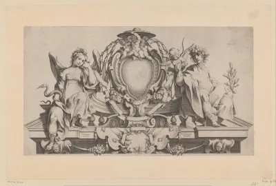 Cartouche voor het wapenschild van een kardinaal