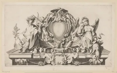 Cartouche voor het wapenschild van een kardinaal