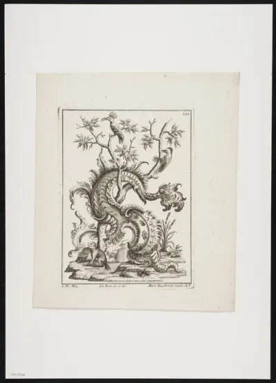 Cartouche with animals