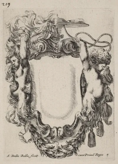 Cartouche with Infant Satyrs