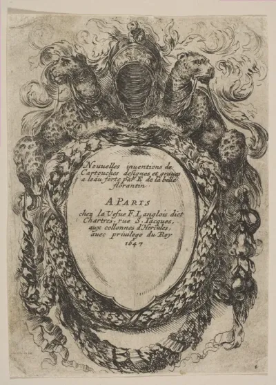 Cartouche with Title: Nouvelles inventions de Cartouches