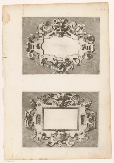Cartouches met leeuwenkoppen