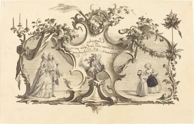 Cartouches Modernes avec des Enfans qui representant les Modes d'Augsbourg