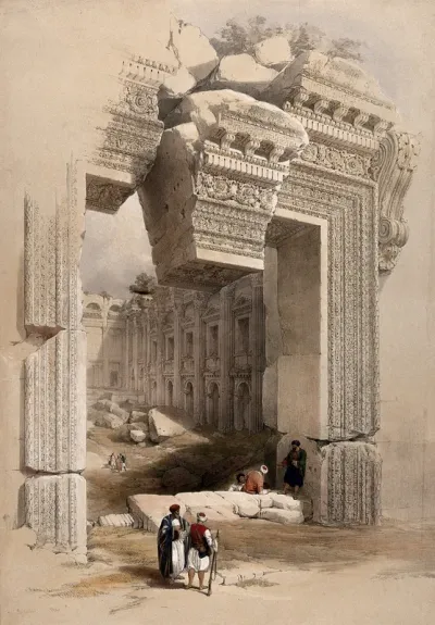 Carved stone doorway at Baalbec