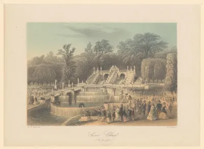 Cascade in de tuin van het Kasteel Saint-Cloud