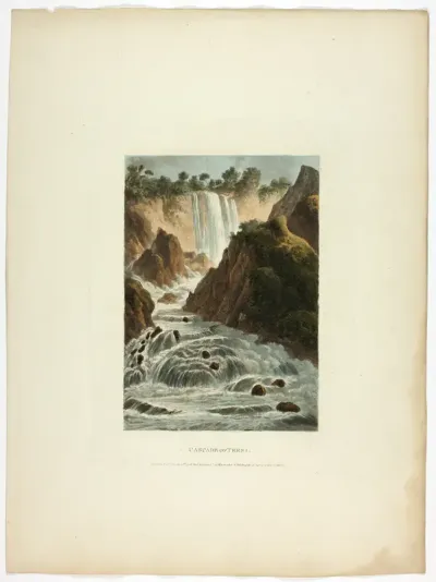 Cascade of Terni, plate fourteen from the Ruins of Rome