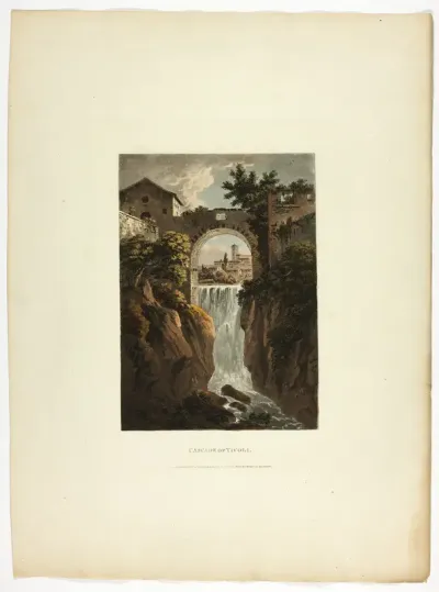 Cascade of Tivoli, plate thirty-nine from the Ruins of Rome
