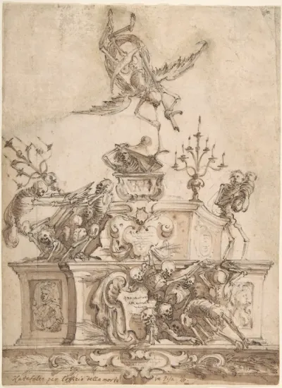 Catafalque for funeral in Pisa