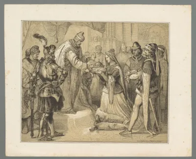 Catarina Cornaro overhandigt de kroon van Cyprus aan de doge van Venetië