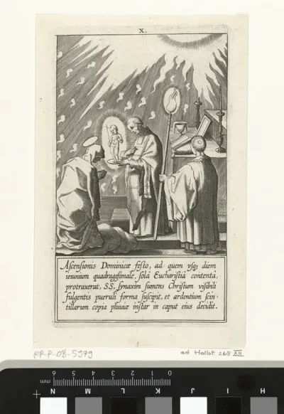 Catharina heeft een visioen van Christus tijdens de eucharistie