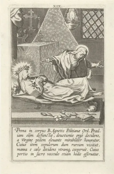 Catharina in de graftombe van de heilige Agnes