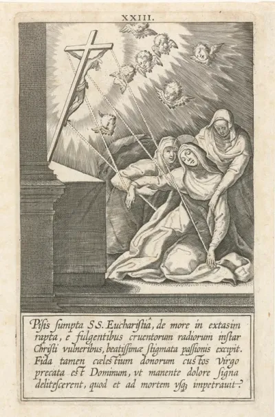 Catharina ontvangt de stigmata van Christus