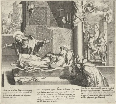 Catharina redt een vrouw / Catharina bij de heilige Agnes / Catharina bidt om vergeving