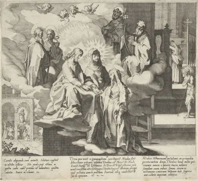Catharina verschijnt / Huwelijk van Catharina / Catharina deelt haar mantel
