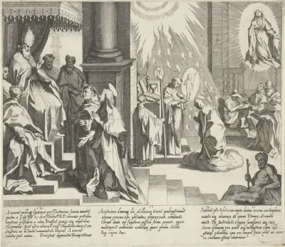 Catharina vraagt paus Gregorius XI om terug te keren naar Rome / Christus verschijnt aan Catharina / Catharina verschijnt aan geleerden