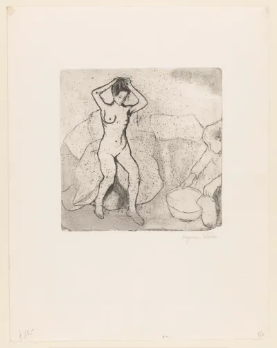 Catherine prépare le tub et Louise nue se coiffe