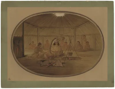 Catlin Feasted by the Mandan Chief