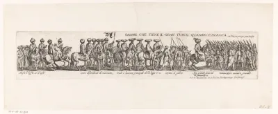 Cavalcade voor vertrek van een sultan