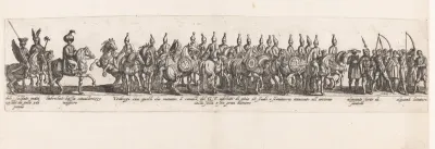 Cavalcade voor vertrek van een sultan