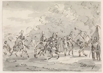 Cavalerie bij tentenkamp