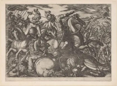 Cavalerie gevecht dicht opeen