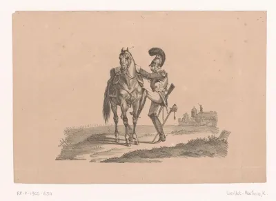 Cavalerist bestijgt een paard