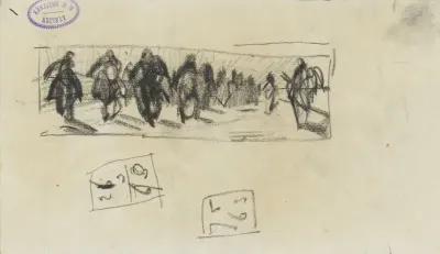 Cavaleristen in een landschap