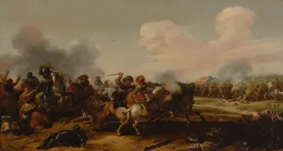 Cavalry Battle Between Dutch and Spanish Troops