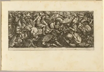 Cavalry Charge with Soldiers and Horses Trampled