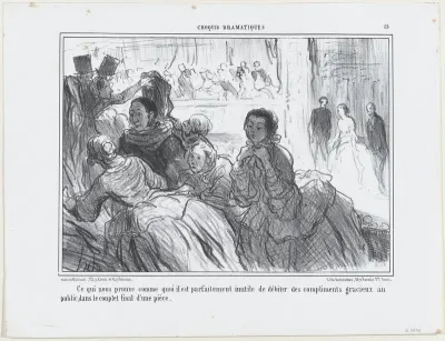 Ce qui nous prouve comme quoi il est... inutile..., from Croquis Dramatiques, published in Le Charivari, May 23, 1857
