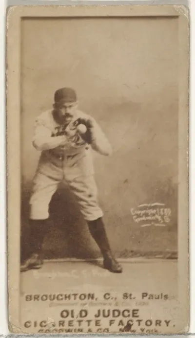 Cecil Calvert "Cal" Broughton, Catcher, St. Paul Apostles, from the Old Judge series (N172) for Old Judge Cigarettes