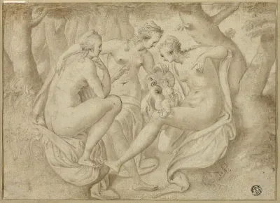 Cecrops' Daughters Uncover Erichthonius (recto); A Battle Scene (verso)