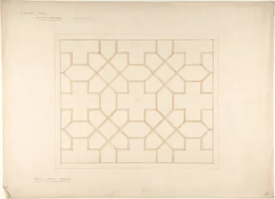Ceiling design for the Library, Stuffynwood Hall, Derbyshire