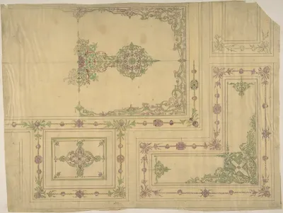 Ceiling Design in Moorish Style for the de la Rochejaquelein Family