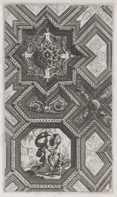 Ceiling Design, plate 39 from "Curieuses recherches de plusieurs beaus morceaus d'ornemens antiques et modernes..."