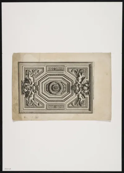 Ceiling with putti, eagles and friezes
