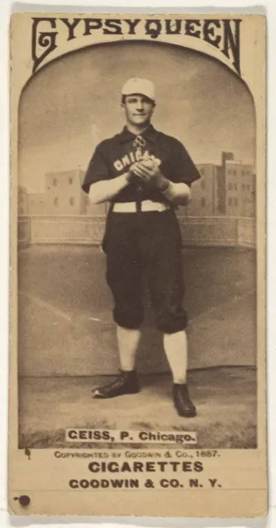 Ceiss, Pitcher, Chicago, from the Old Judge series (N172) for Old Judge and Gypsy Queen Cigarettes