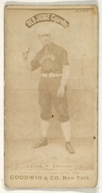 Ceiss, Pitcher, Chicago, from the Old Judge series (N172) for Old Judge Cigarettes