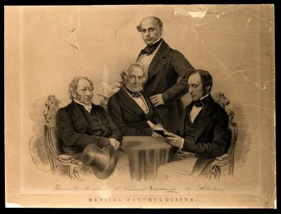 Celebrated psychologists, gathered around a table