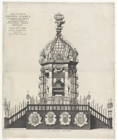 Cenotaaf voor Koning Philips IV van Spanje in de Kathedraal te Antwerpen, 1665