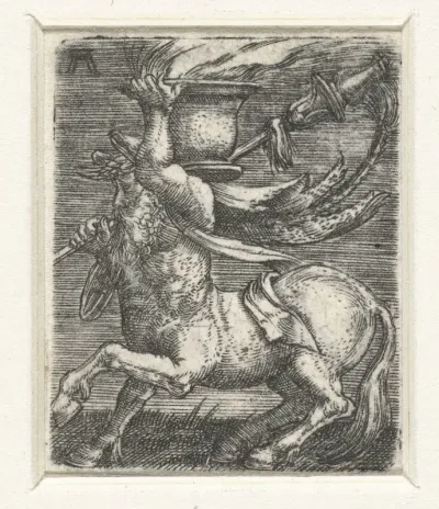 Centaur draagt een pot met vuur