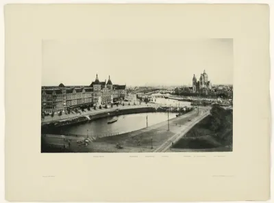 Centraal Station, Prins Hendrikkade en Sint-Nicolaaskerk, gezien vanaf kantoorgebouw Mercurius aan de Prins Hendrikkade, Amsterdam