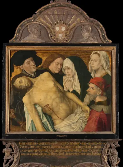 Central panel of a Memorial Triptych, formerly called the Gertz Memorial Triptych, with the Lamentation