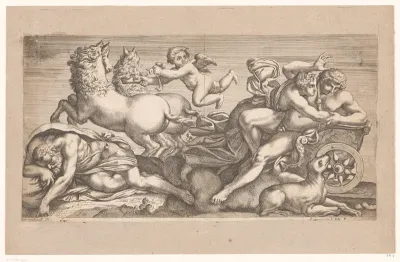 Cephalus door Aurora meegenomen in haar strijdwagen